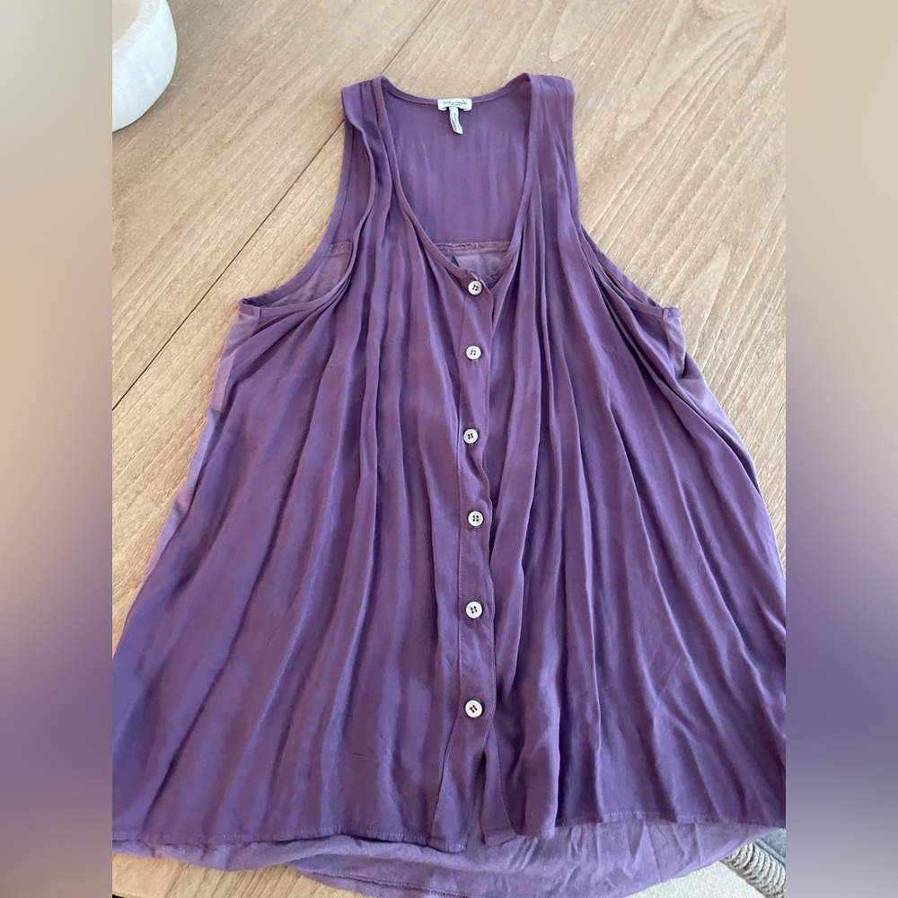 Button down tank blouse